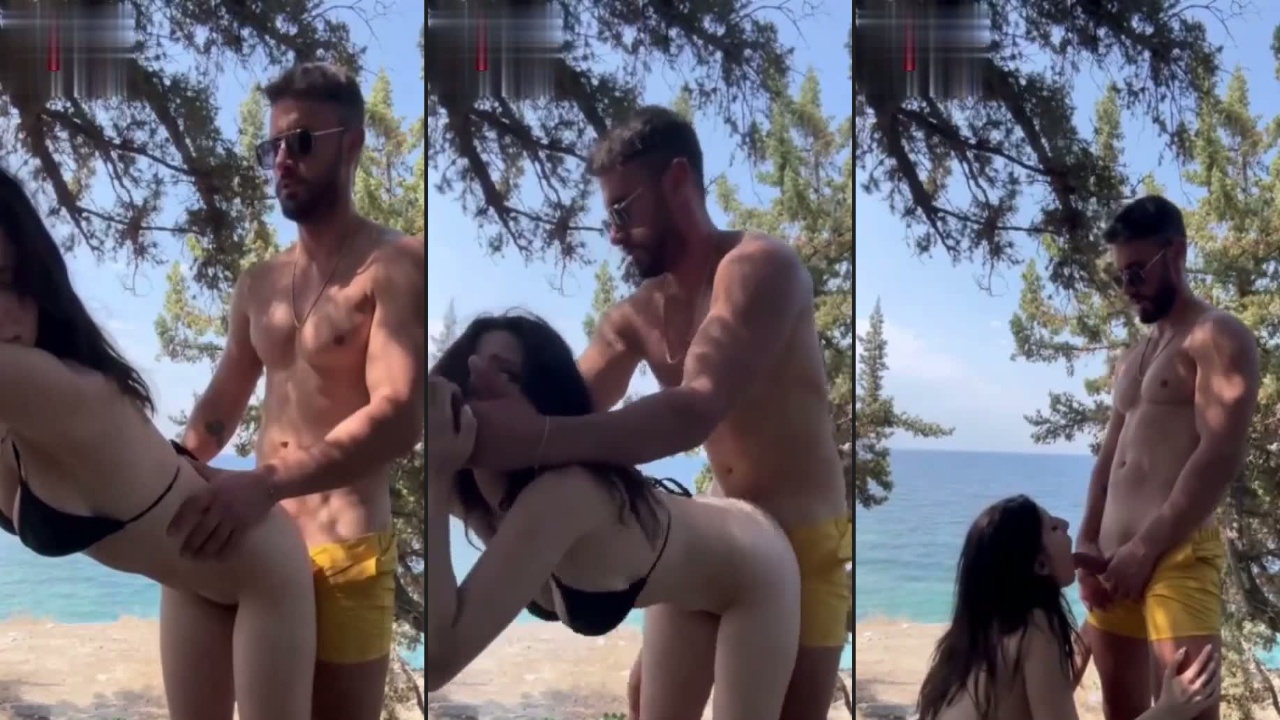 Nadeleine halk plajında porno çekiyor
